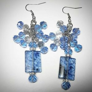 BLUE CRYSTAL EARRINGS